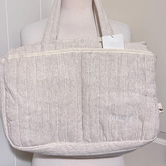 Zara Baby Diaper Bag Set Pack Striped Tote Purse Travel Cotton